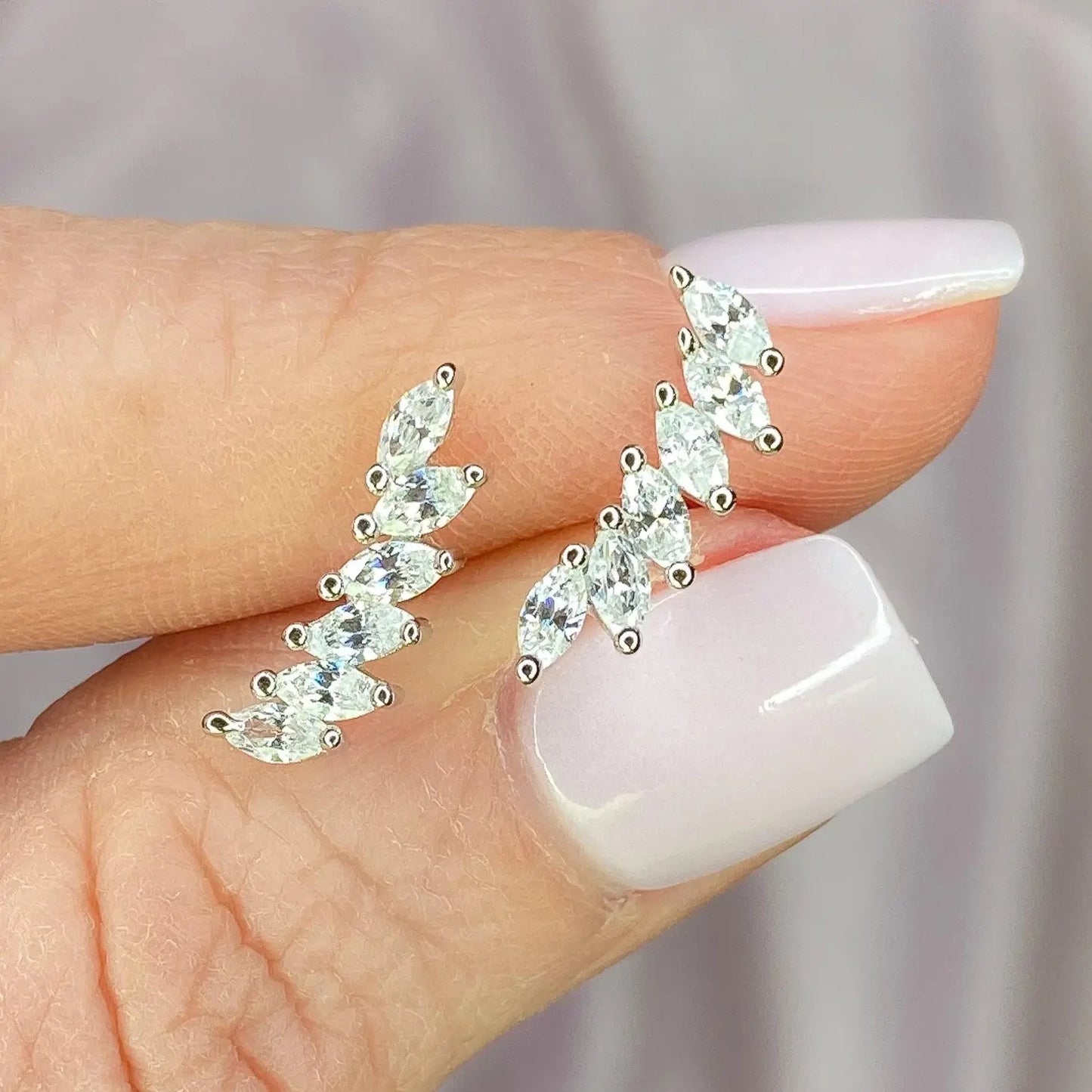 Feather Climber Earrings