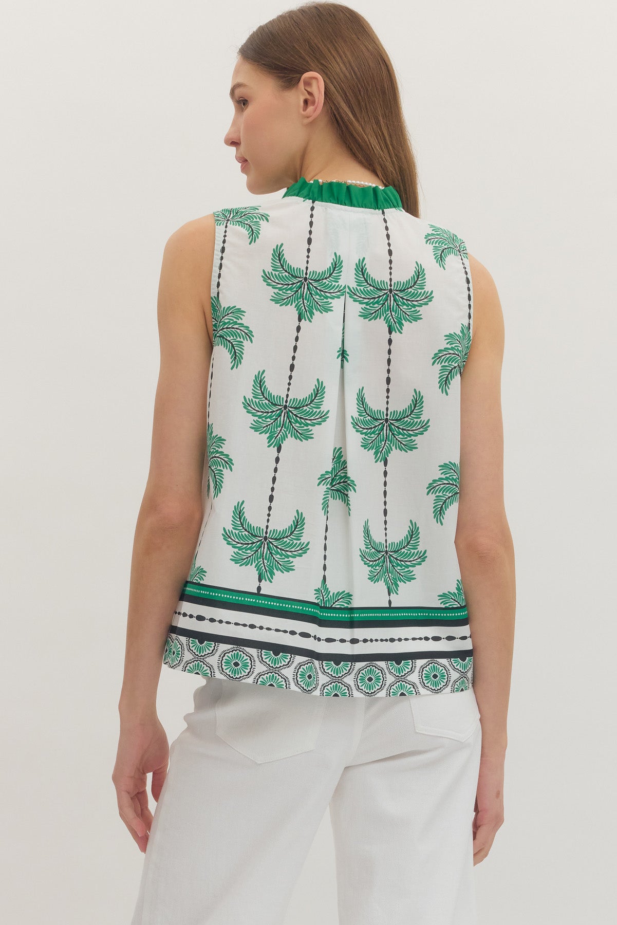 Palm Tree Sleeveless Top