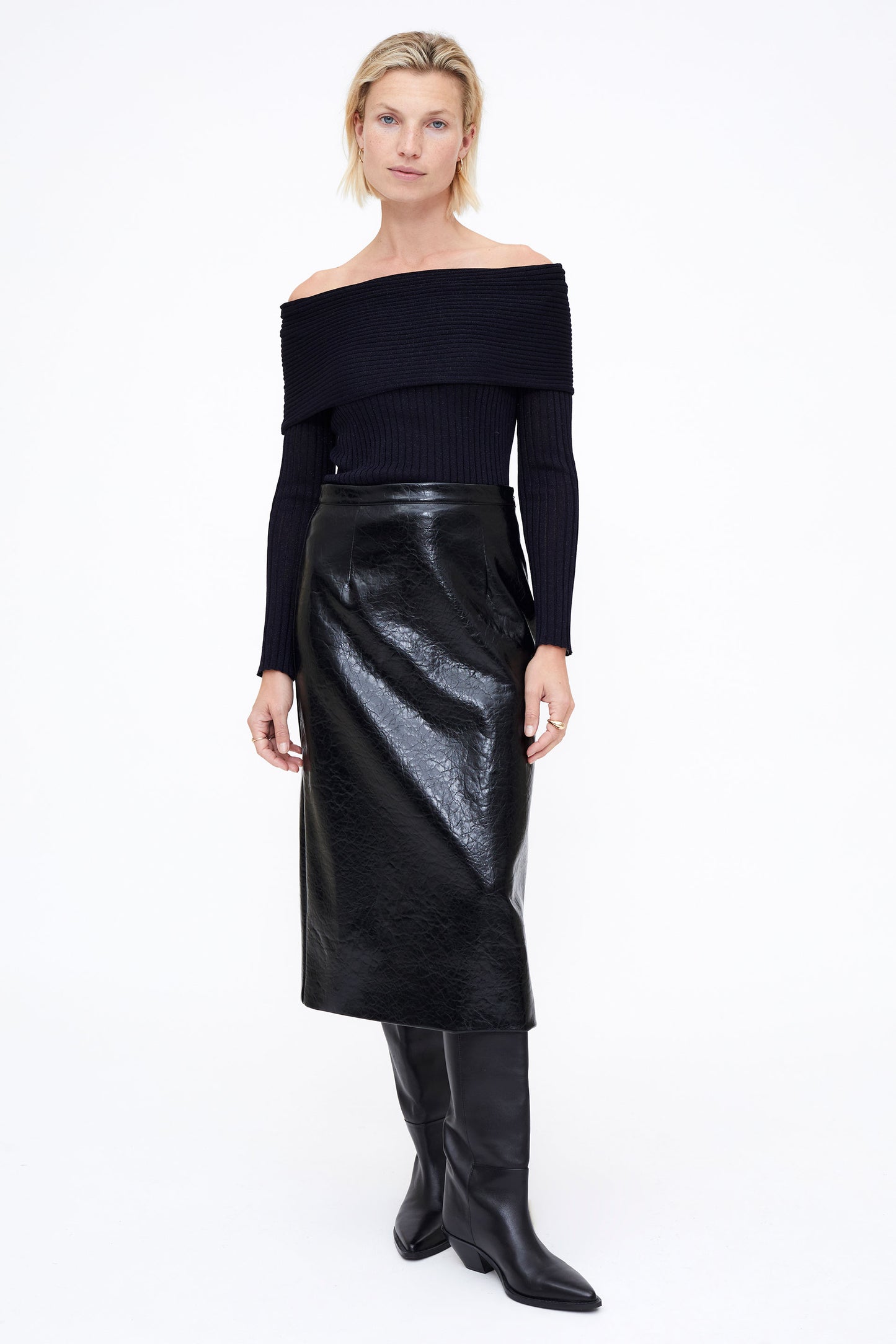 Wild Pony Cowl Neck Top with Lurex Detail