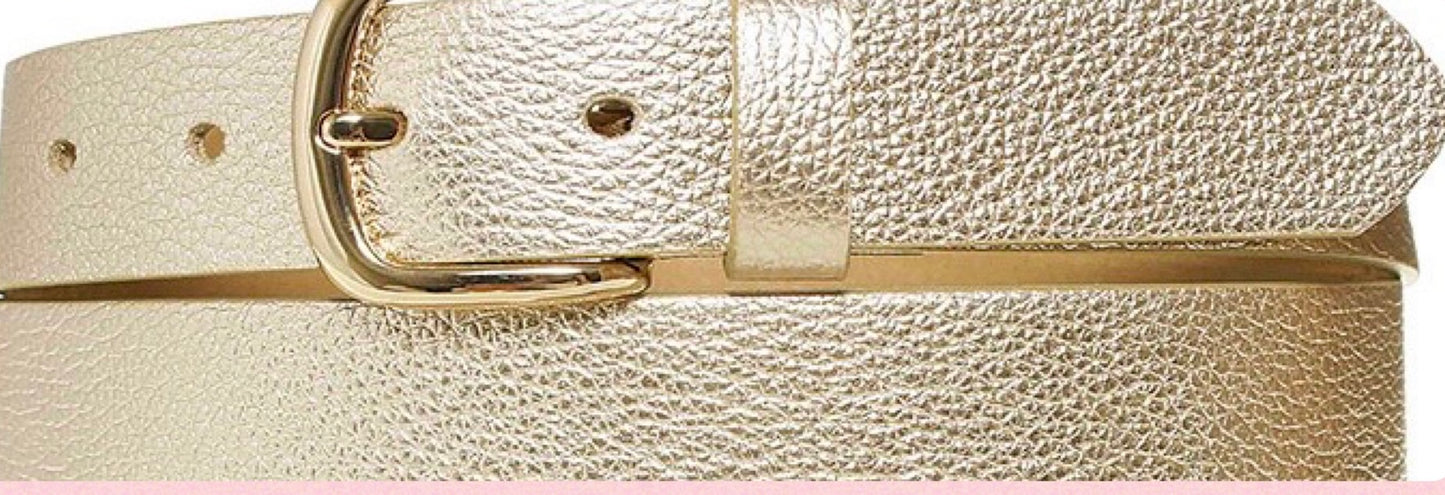 Italian Leather Gold Belt