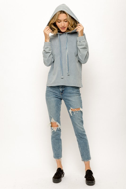 Washed Hoodie W/ Drawstring