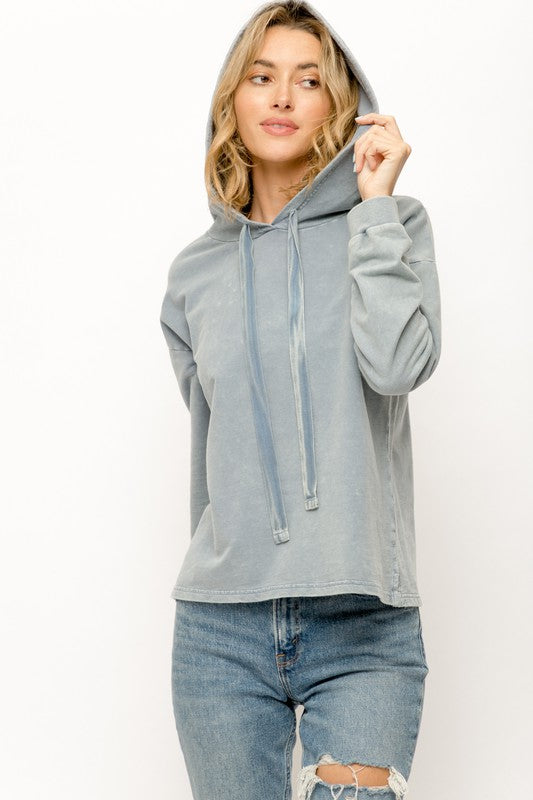 Washed Hoodie W/ Drawstring