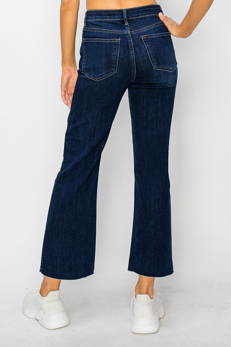 Risen Mid Rise Seam Detail Ankle Flare