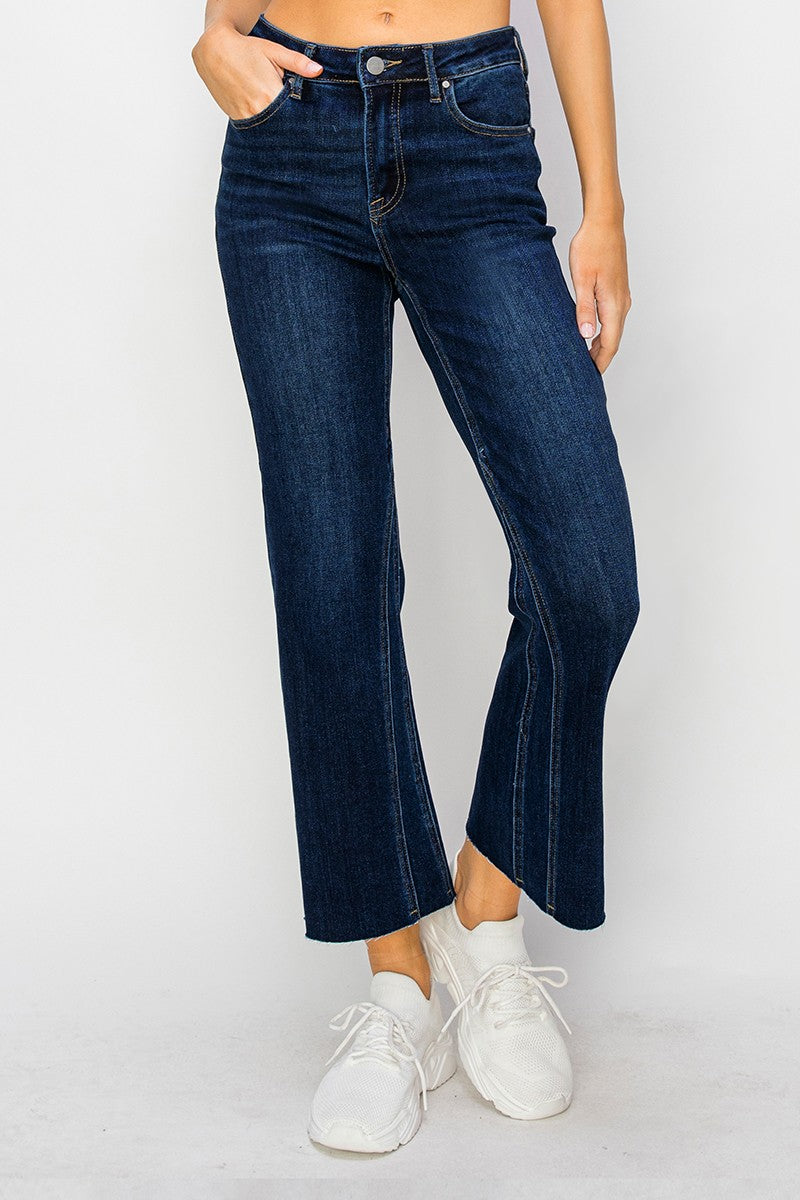 Risen Mid Rise Seam Detail Ankle Flare