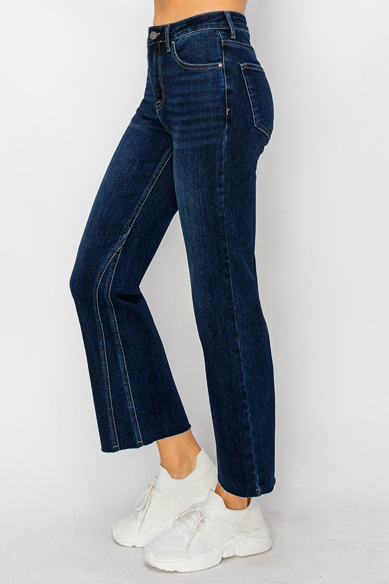 Risen Mid Rise Seam Detail Ankle Flare