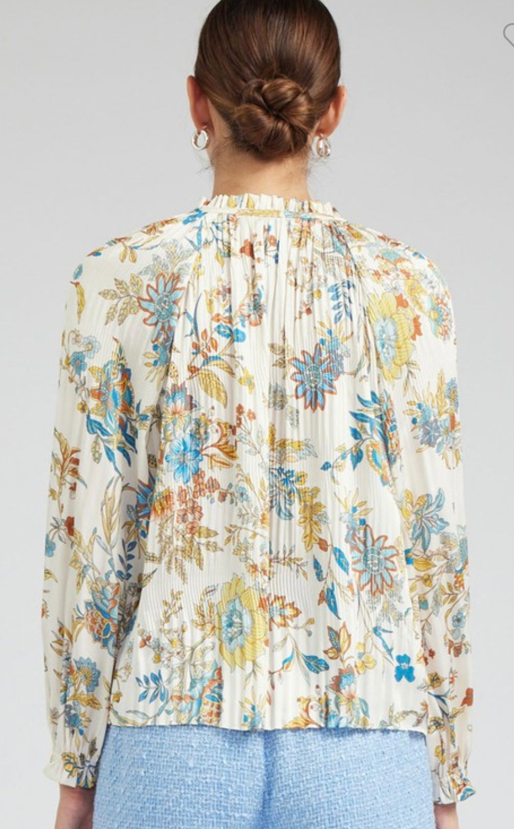 Botanical pleated blouse