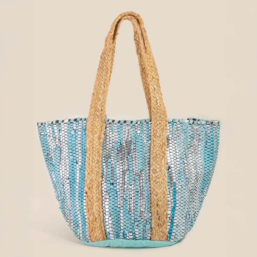 Vibrant Stripes Woven Tote Bag