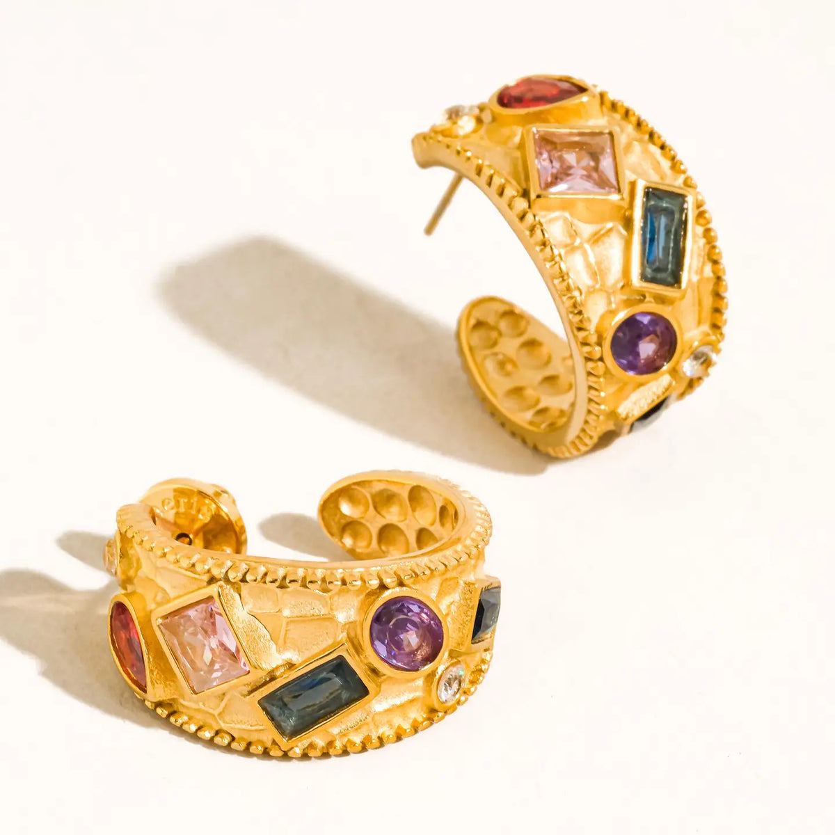 Delmare Vintage Gemstone Hoops