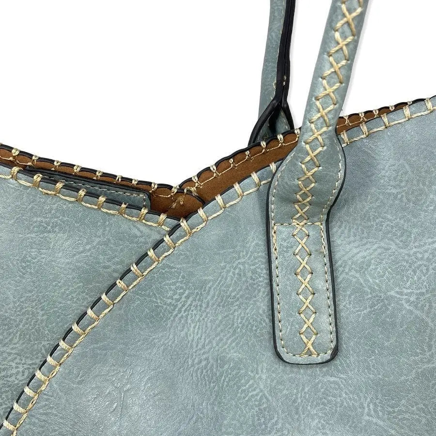 Stitch Trim Detail Shoulder/ Tote Bag