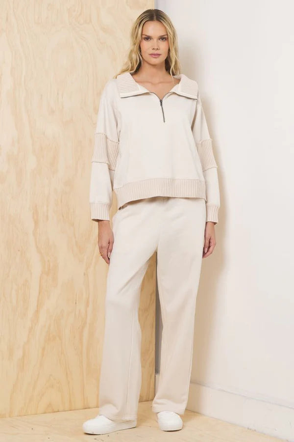 Vintage Havana Fleece 1/4 Zip Two Piece Set
