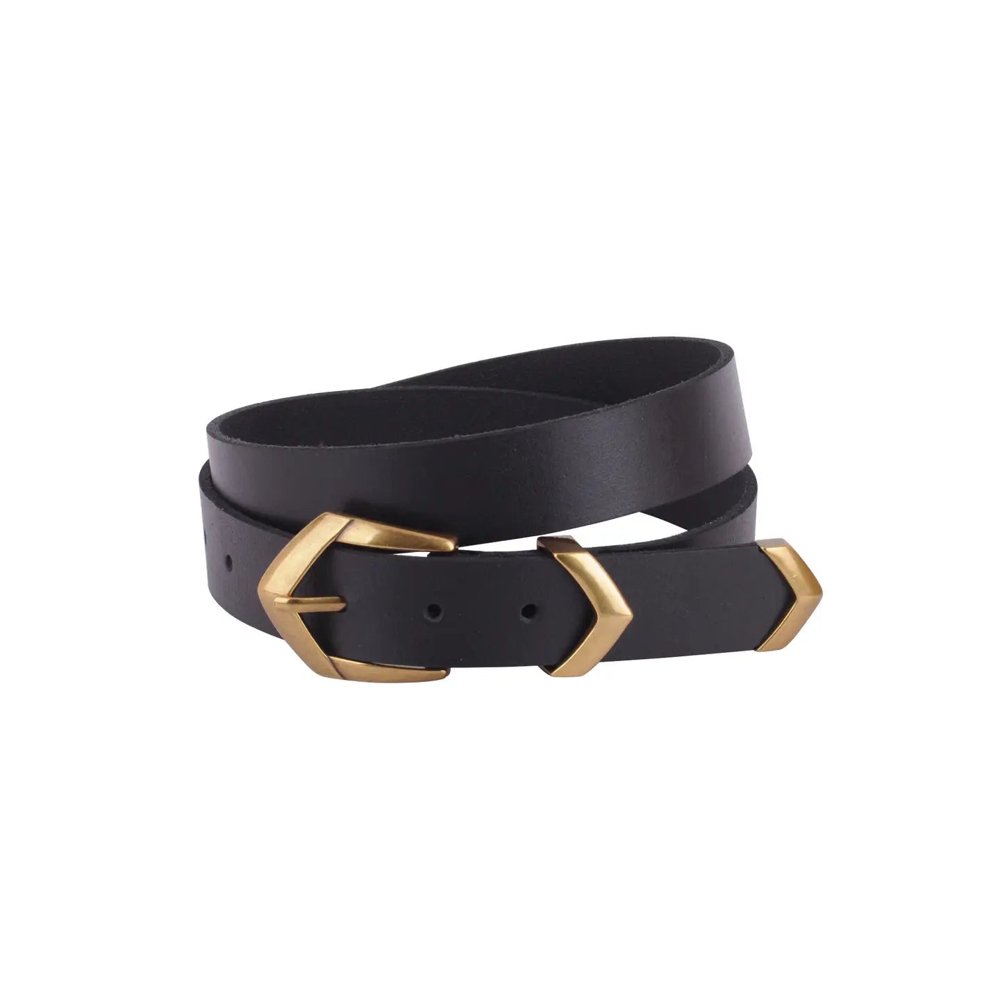 Angular Chevron Buckle Leather Belt