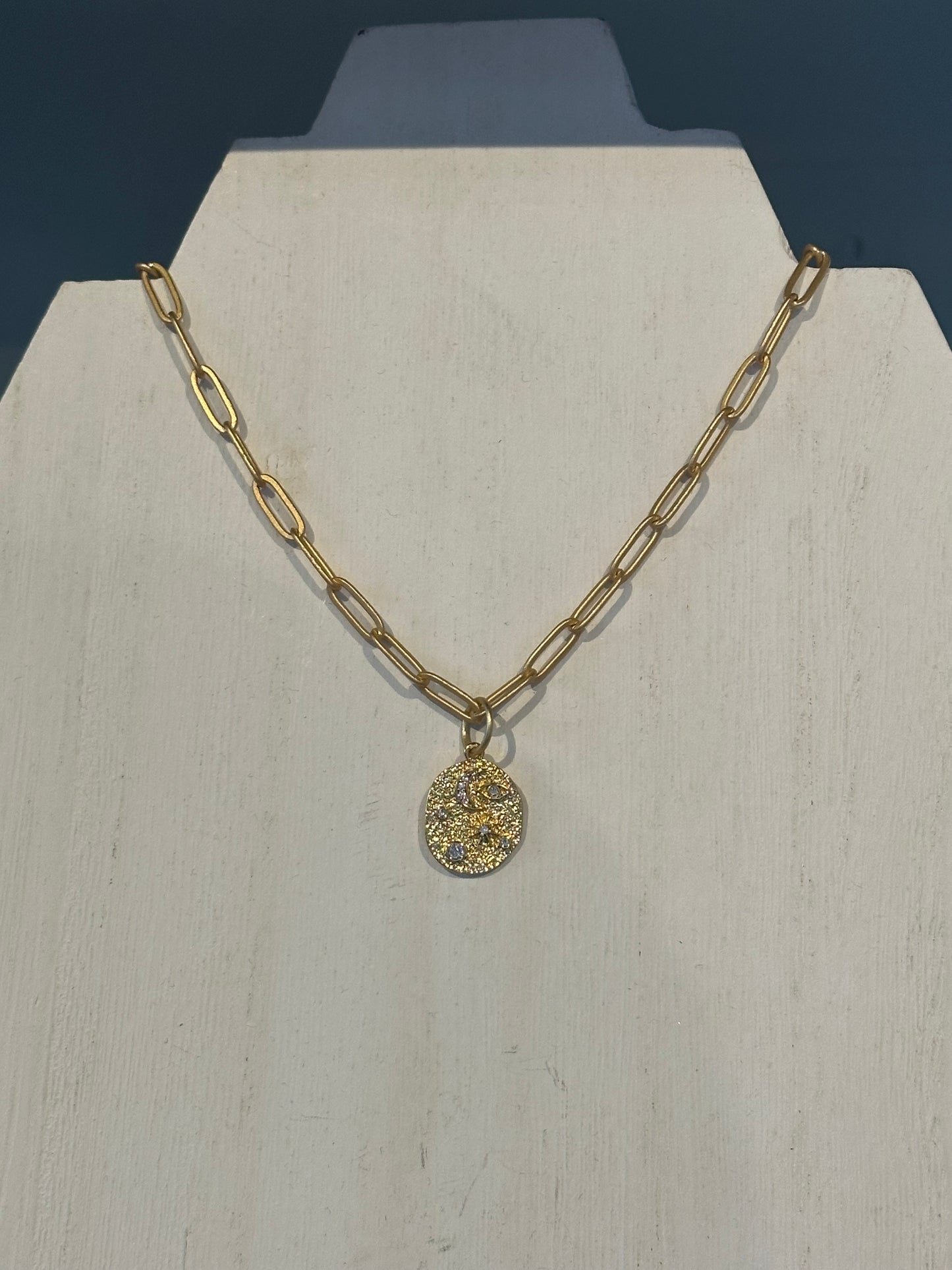 Star & Moon Pave Necklace