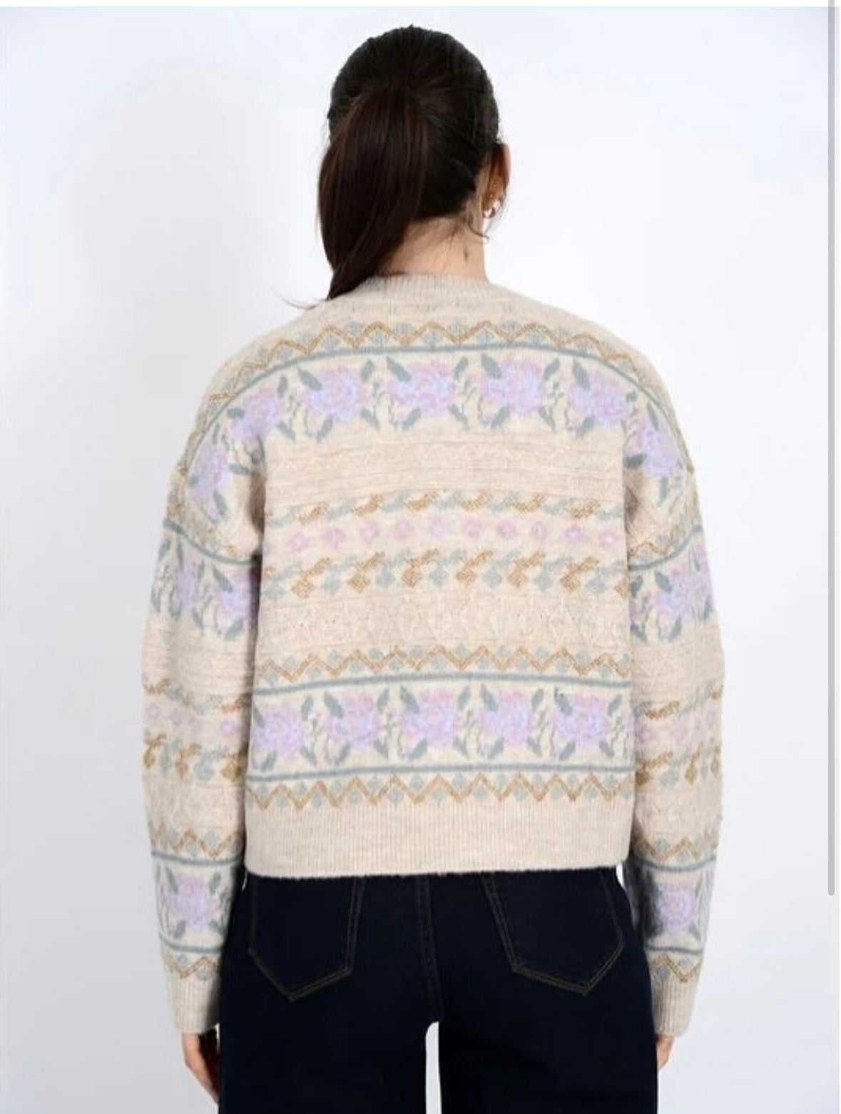 RD Style Hera Crew Neck Striped Sweater