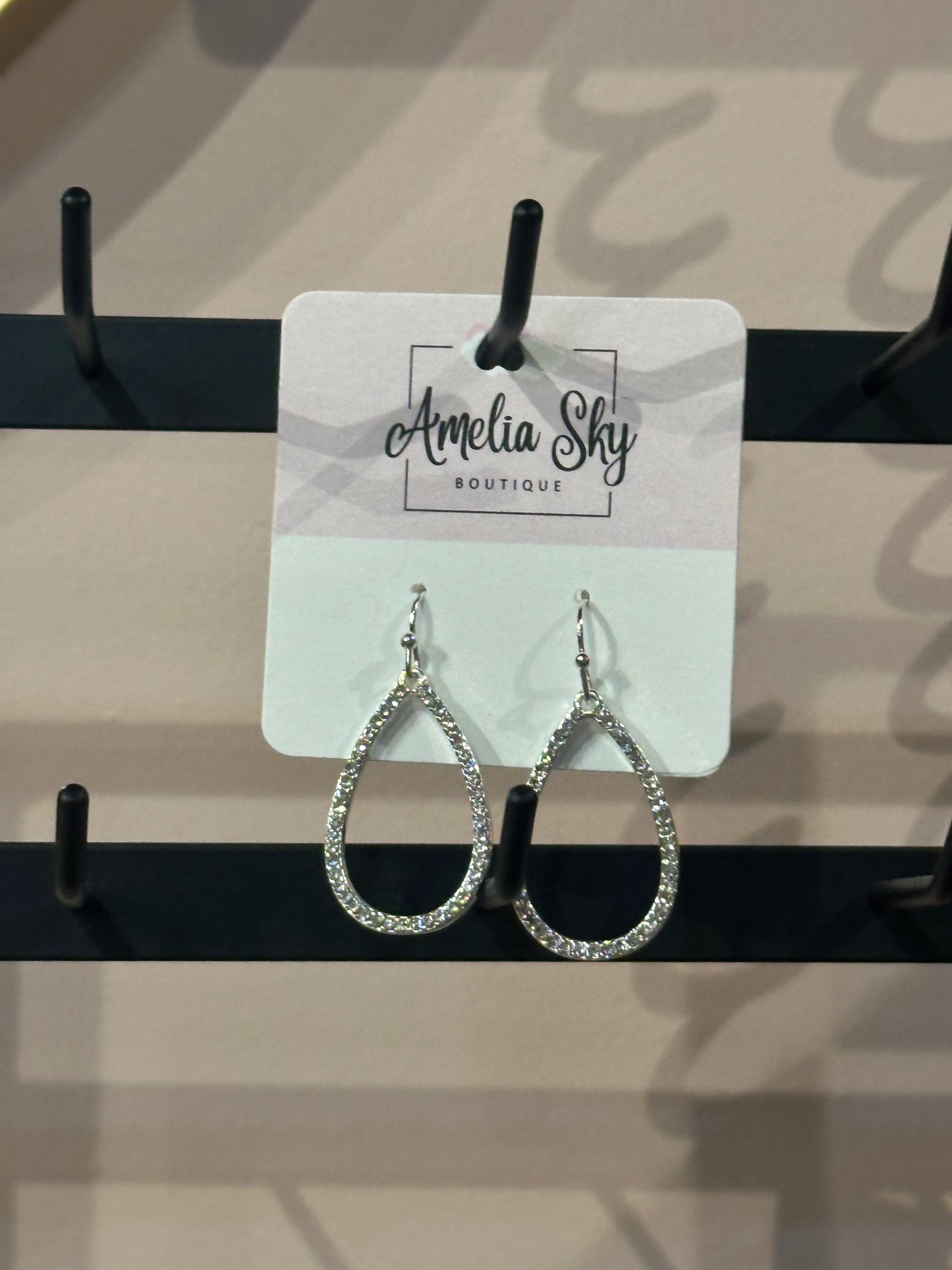 Pave Teardrop Hoops