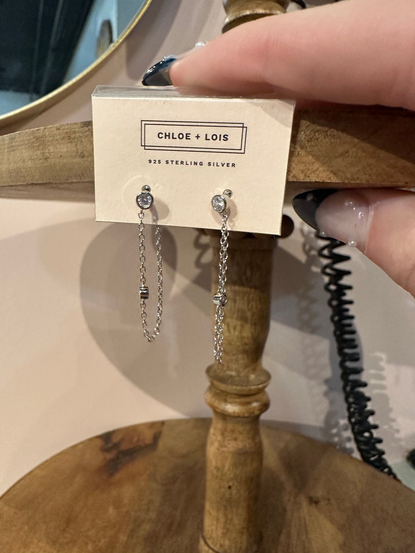 Chloe and Lois Silver Dangle Earring