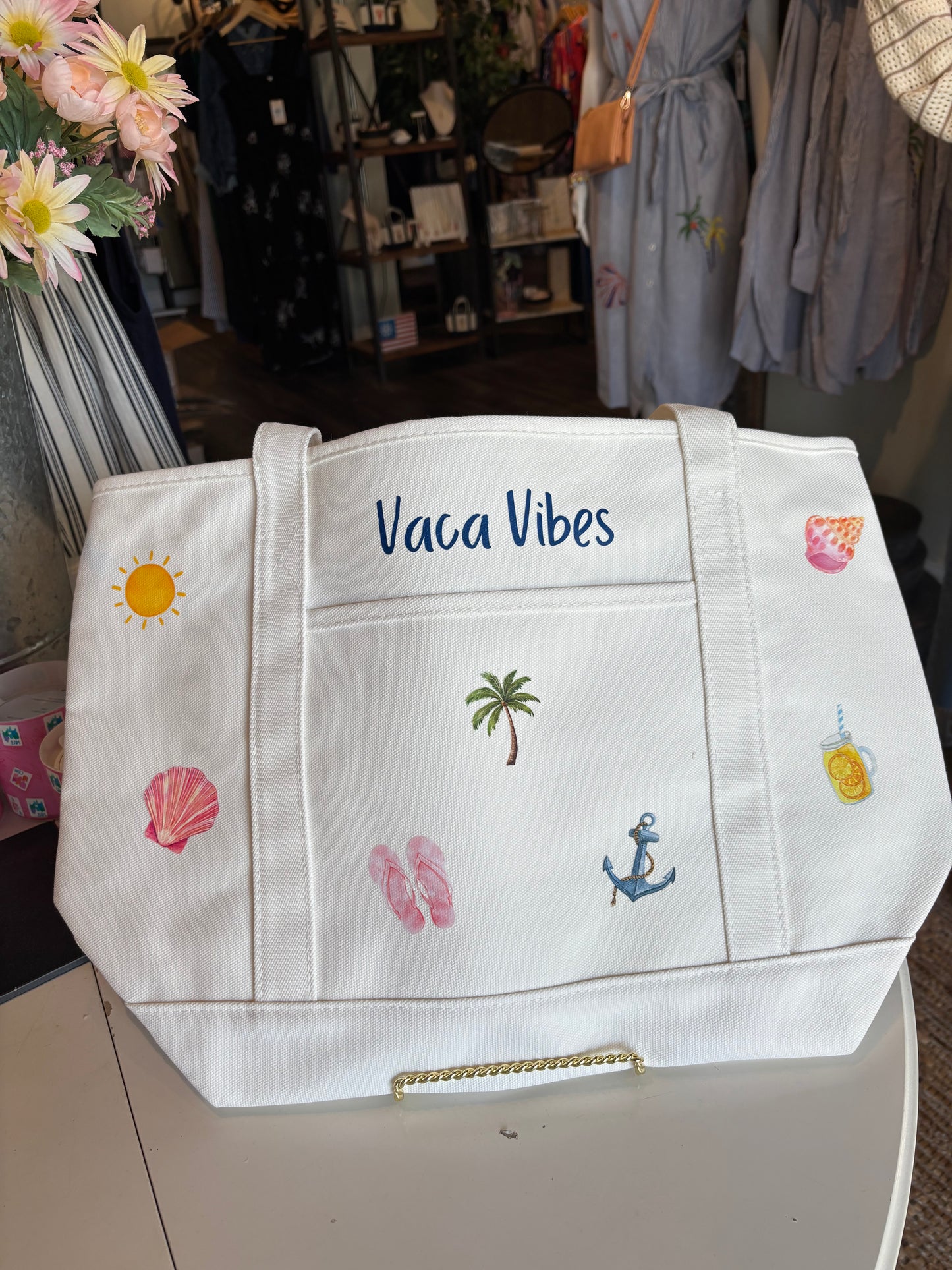 Vacation Vibes Canvas Tote