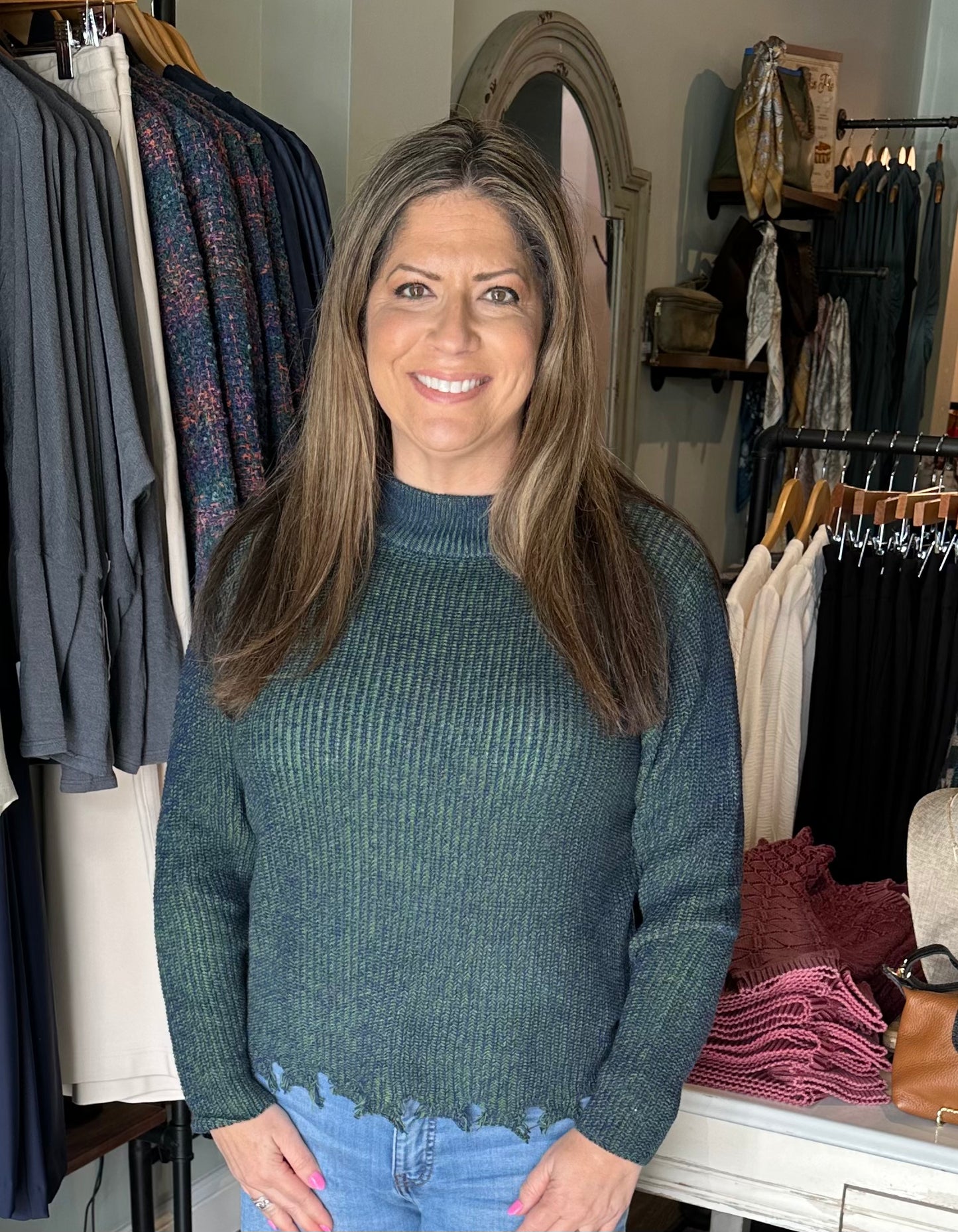 Hasson Mock Neck Sweater