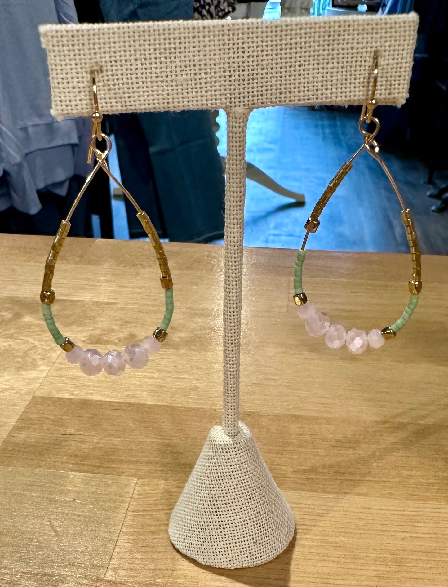 Pink Glass Bead Teardrop