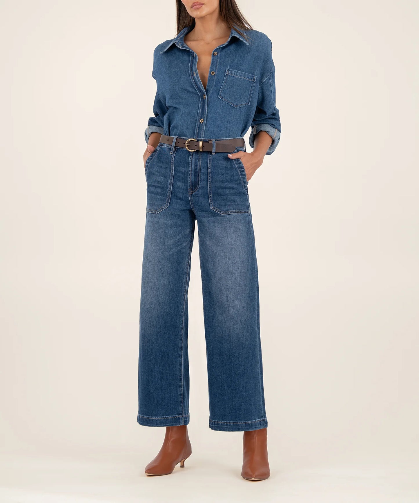 Kut from the Kloth Meg High Rise Wide Leg W/ Pork Chop Pockets