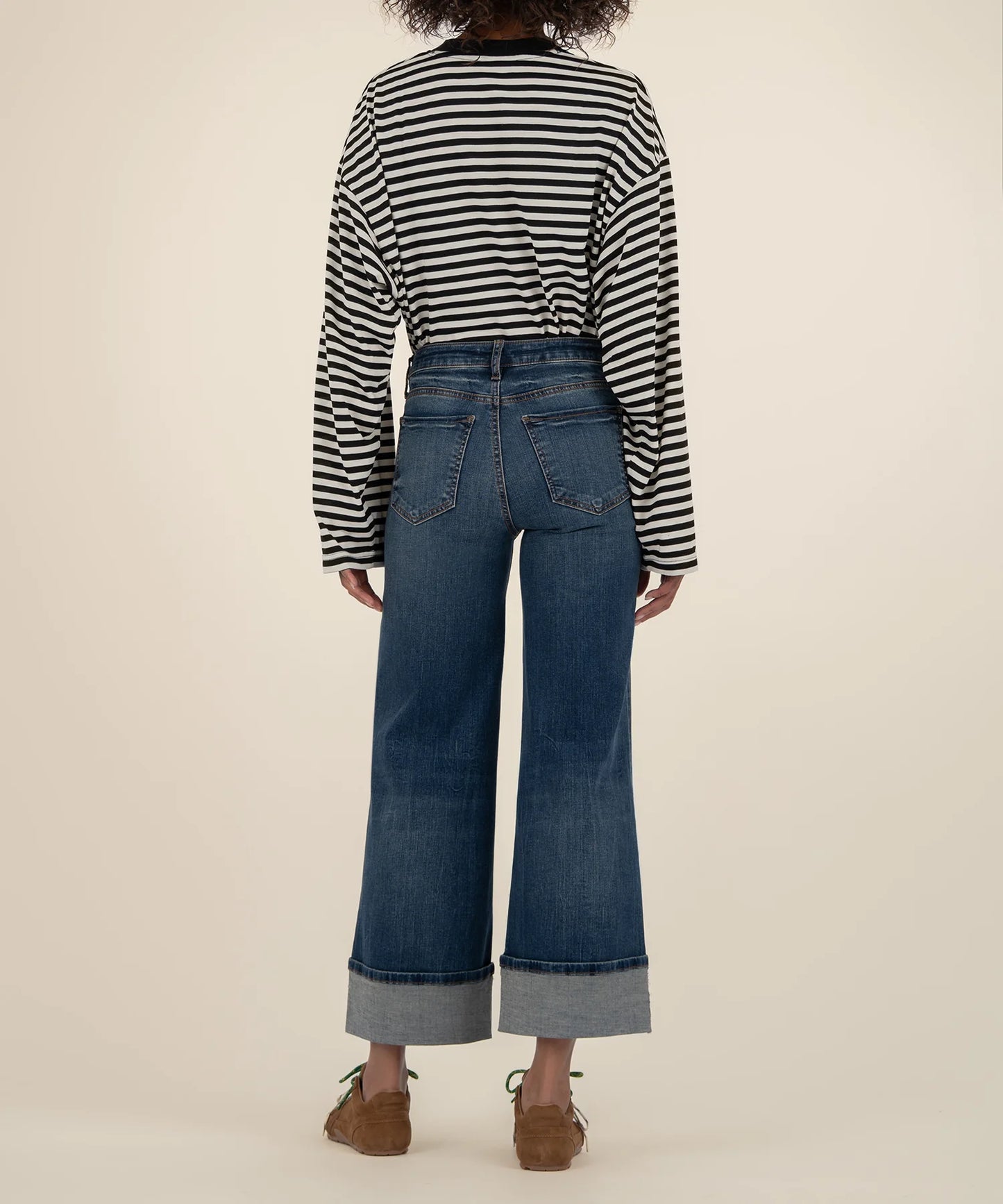 Kut from the Kloth Meg High Rise Wide Leg Roll Up