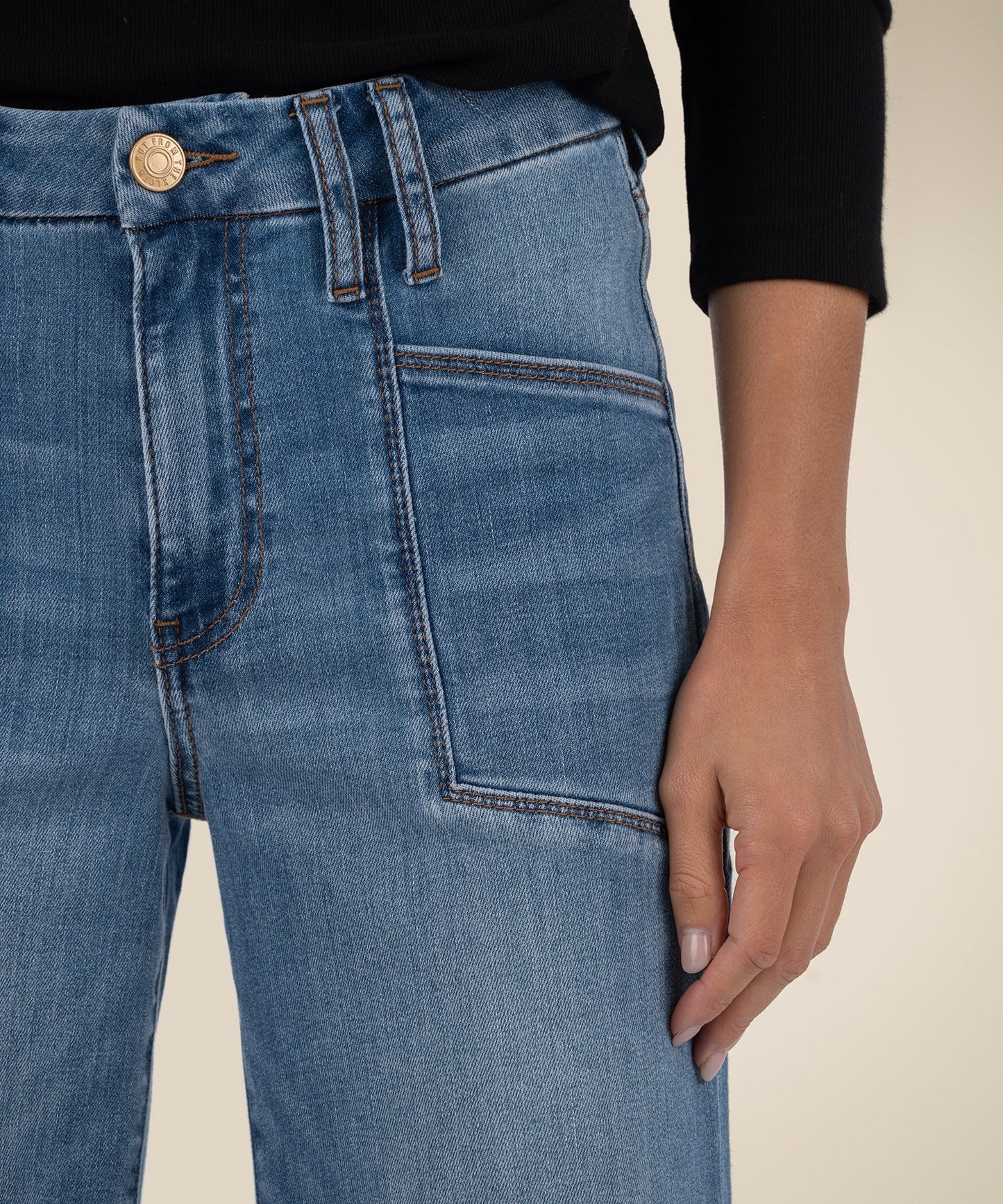 Kut from the Kloth Meg High Rise Wide Leg W/ Inset Front Pocket