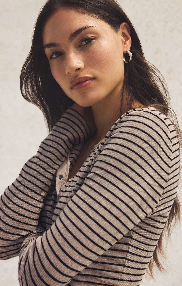 Z Supply Stella Striped Modal Rib Henley