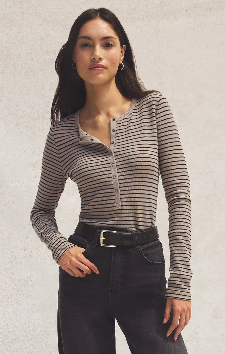 Z Supply Stella Striped Modal Rib Henley