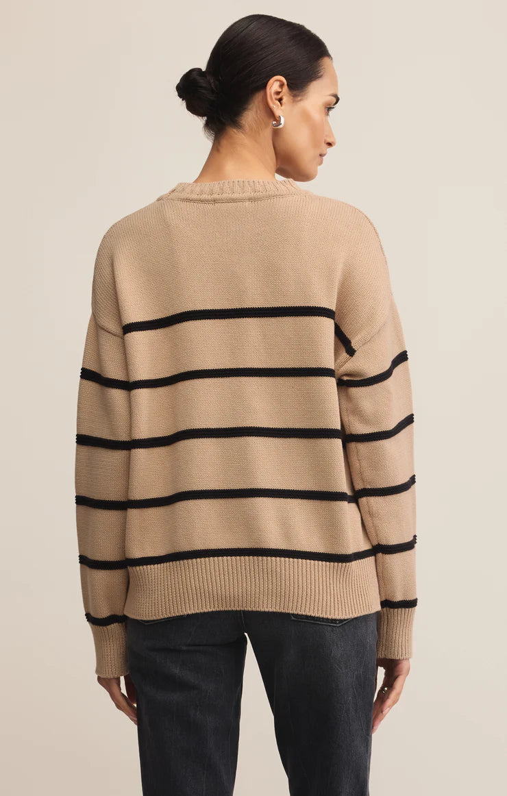 Z Supply Boyfriend Striped Cotton Sweater