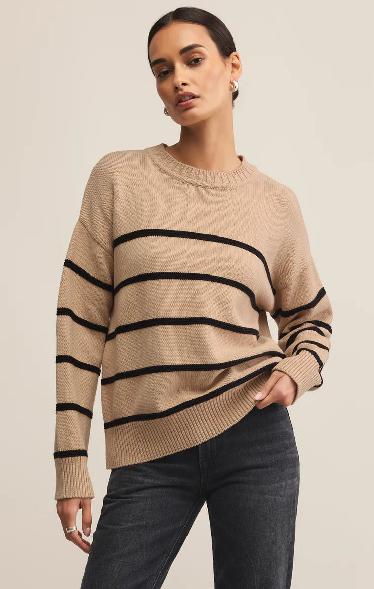 Z Supply Boyfriend Striped Cotton Sweater