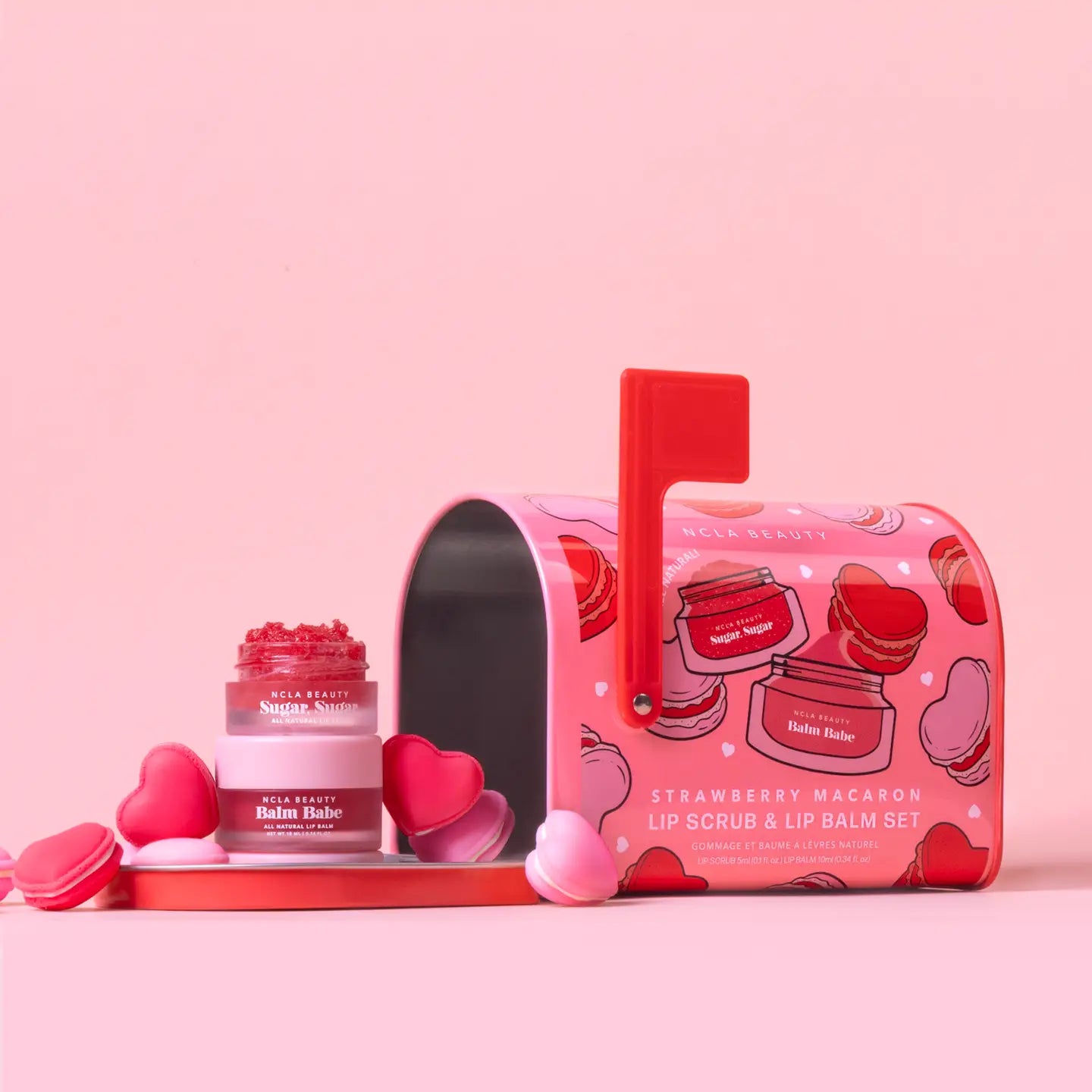 Strawberry Macaron Valentines Day Lip Care