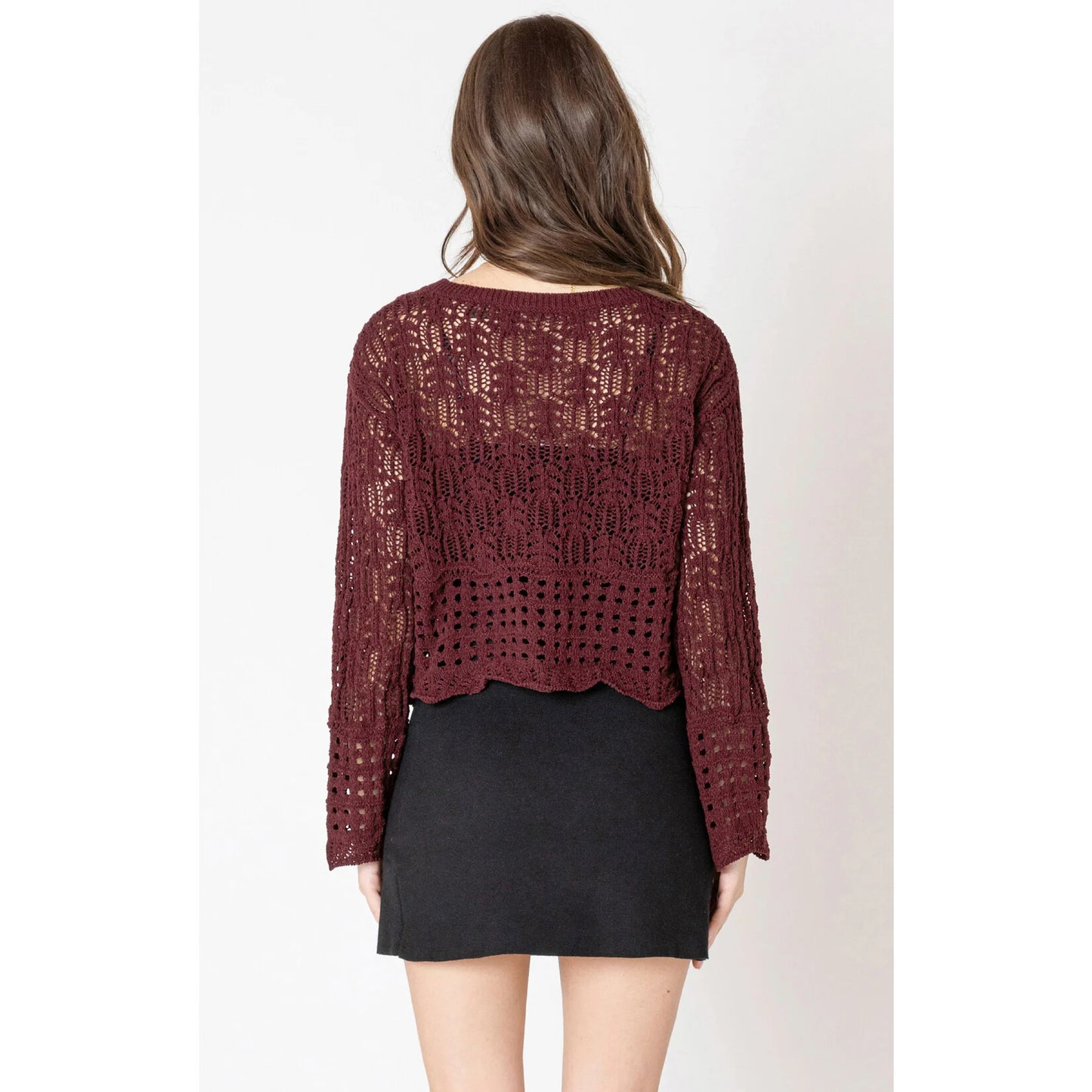 Dex Stitch Wavy Hem Sweater
