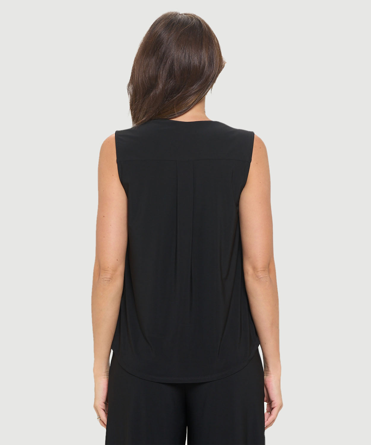 Sleeveless V-Neck High/Low Twisted Hem Top