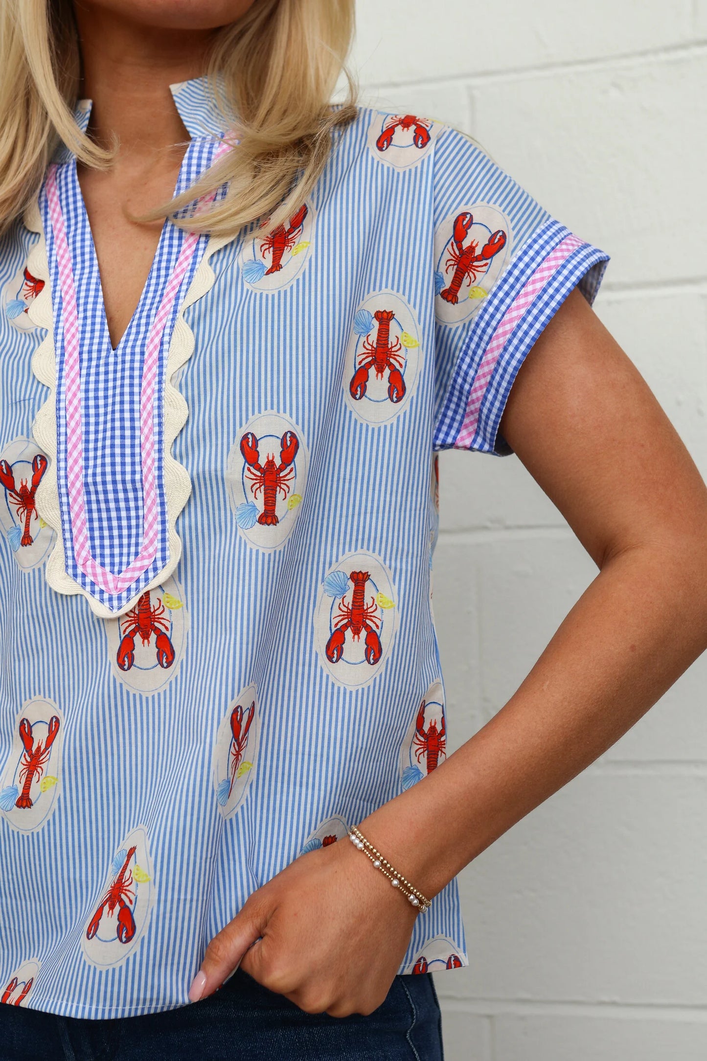THML Lobster Detail Stripe Top