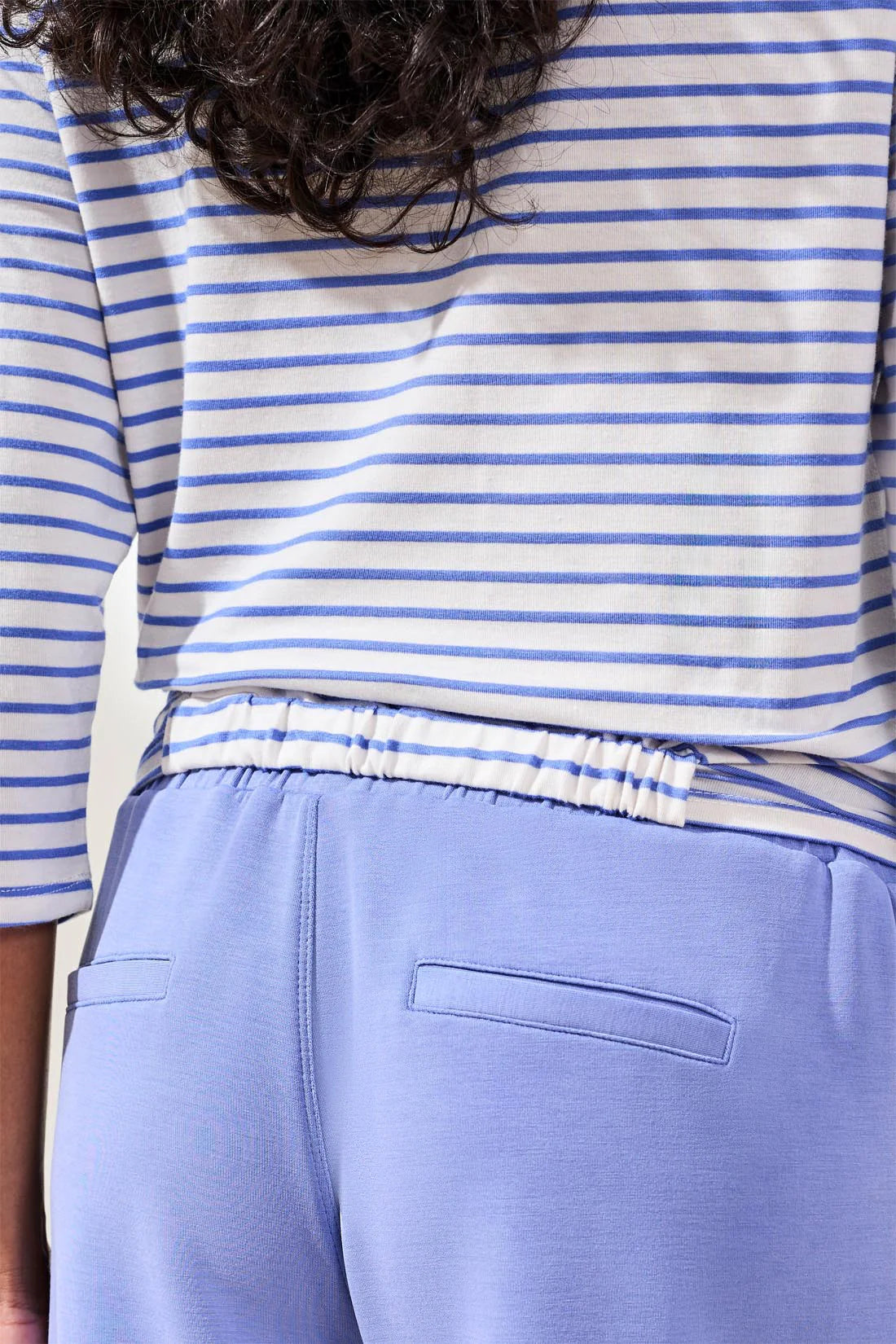 Tribal Soft Modal Boat Neck 3/4 Sleeve Top W/ Knot Detail