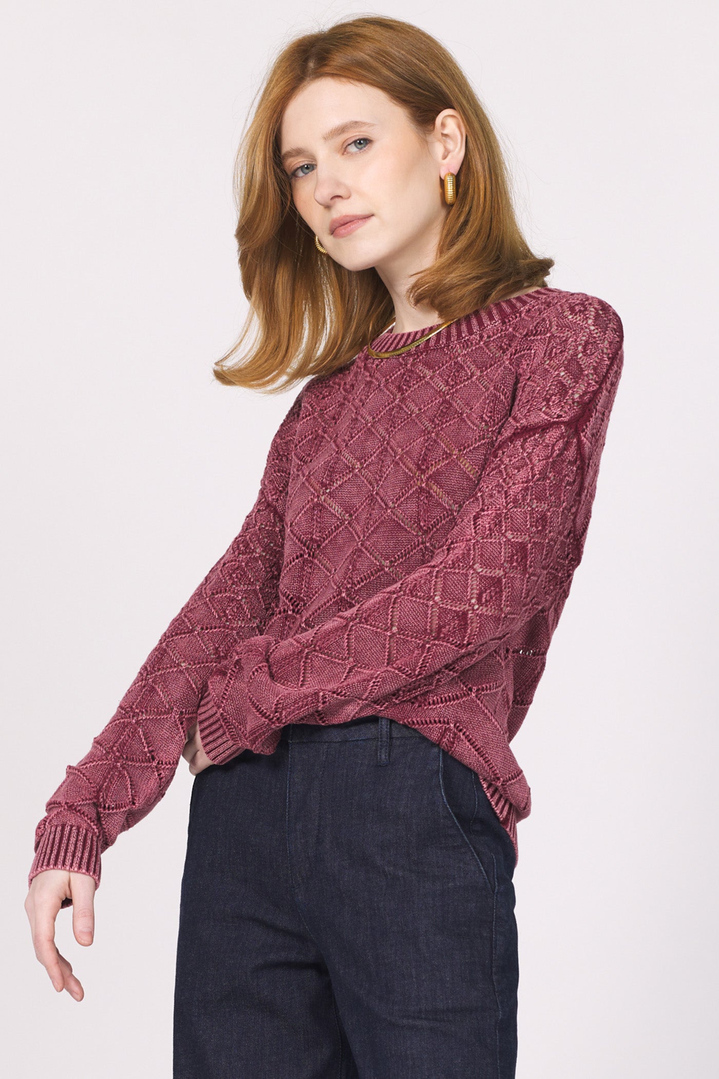Another Love Colette Acid Wash Sweater