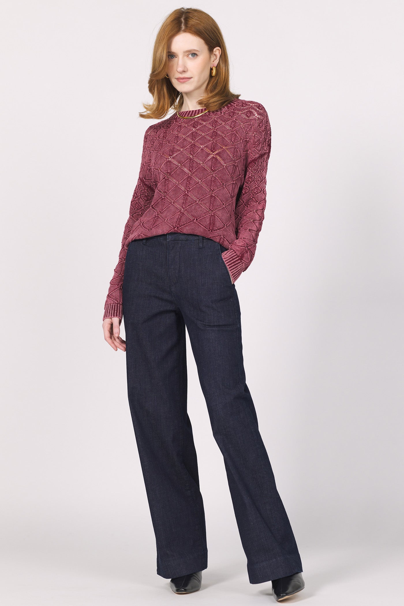 Another Love Colette Acid Wash Sweater