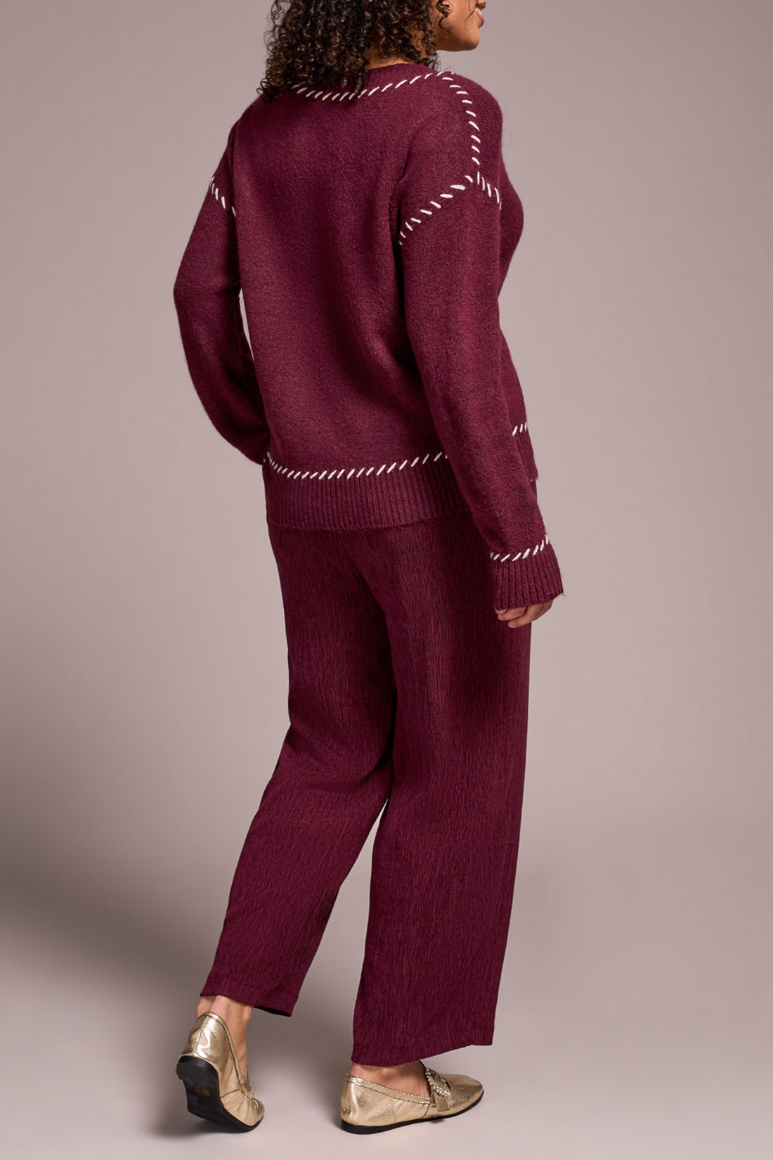 Tribal Whip Stitch Crew Neck Sweater