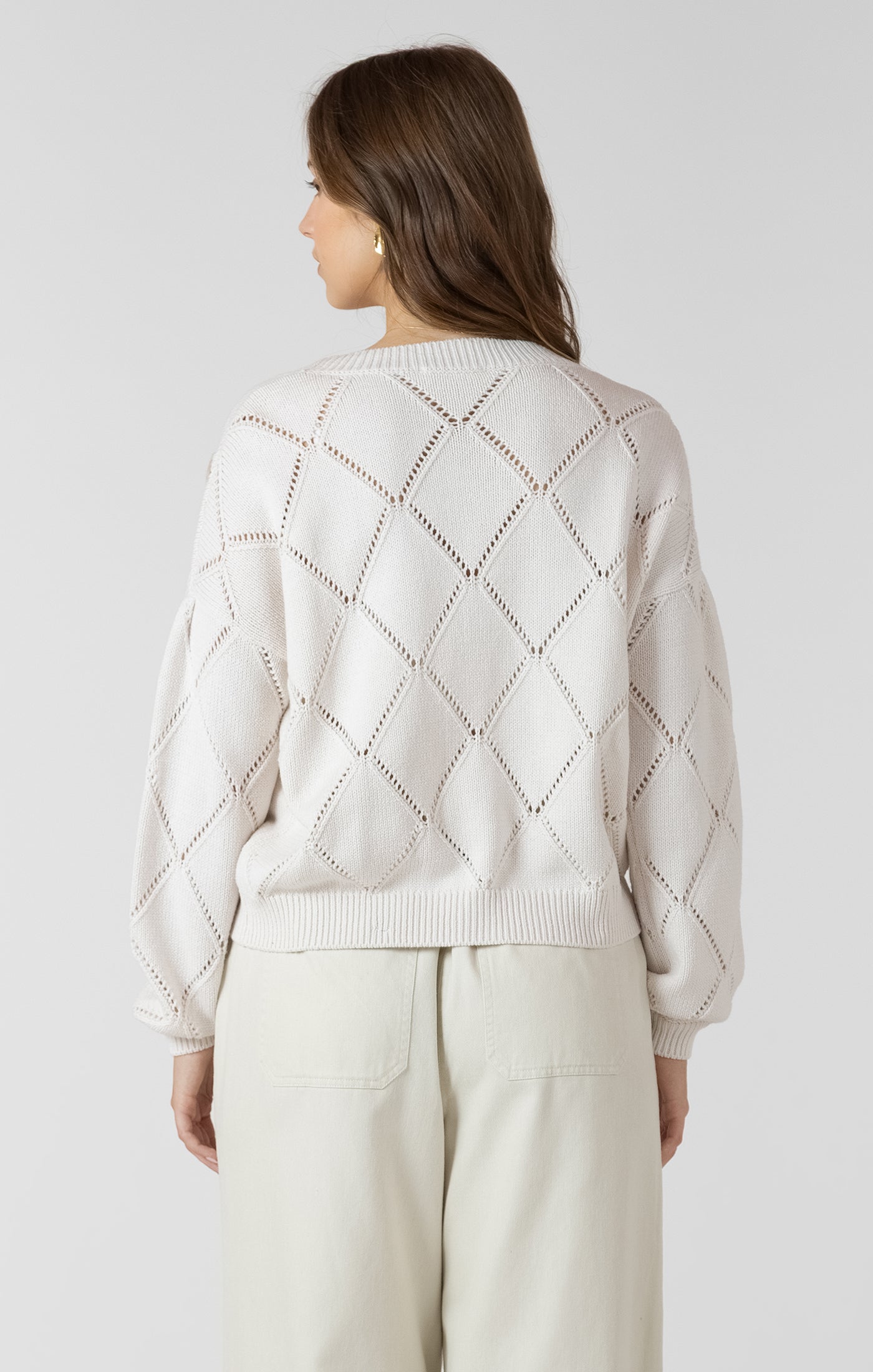 Dex Embroidered Pointelle Cardigan