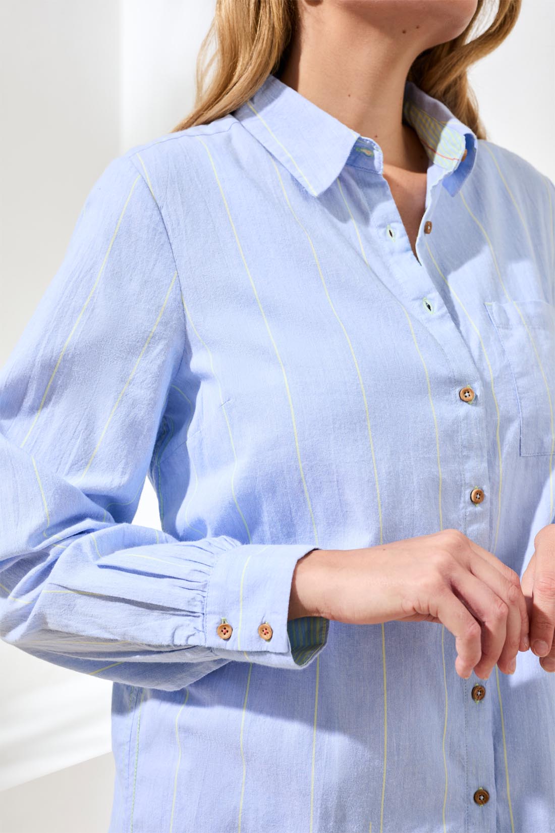 Tribal Chambray Button Front Shirt