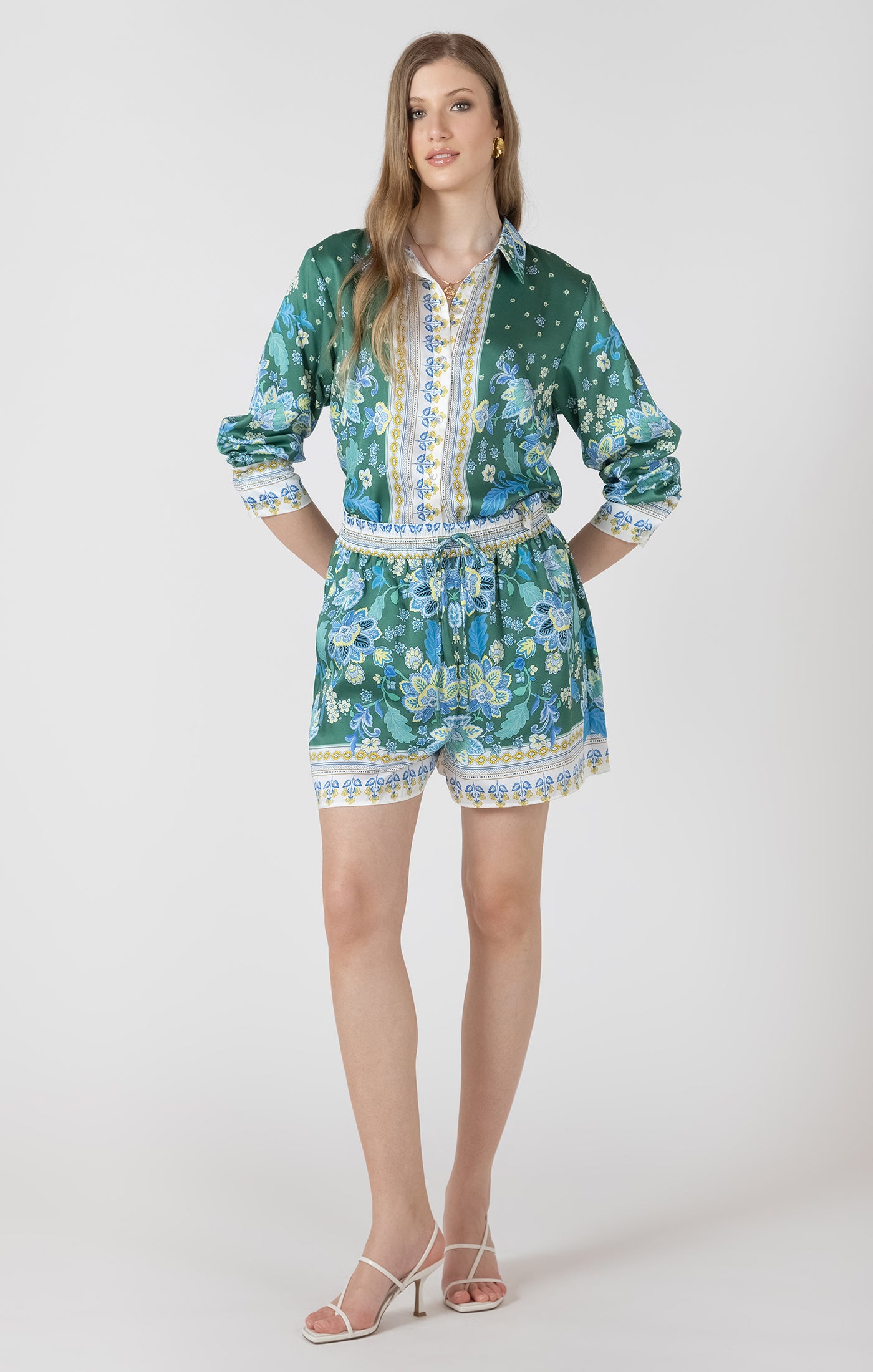 Dex Silky Button Front Top