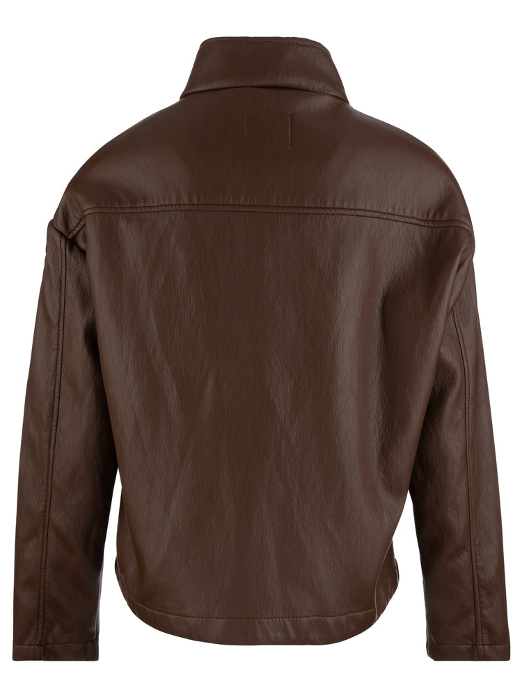 Kut from the Kloth Wren Drop Shoulder Leather High Collar Jacket