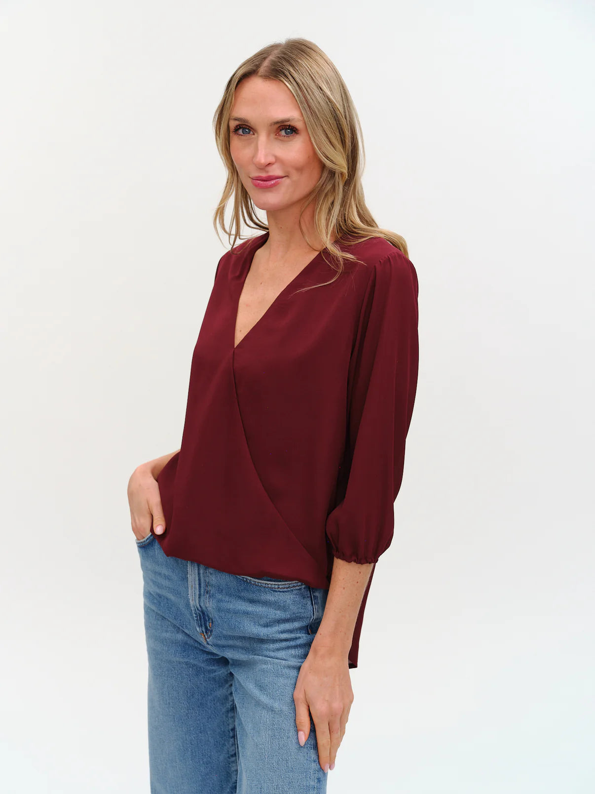 Six Fifty Vanessa 3/4 Sleeve Surplus Blouse