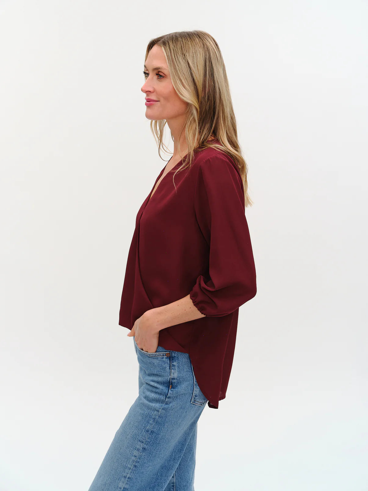 Six Fifty Vanessa 3/4 Sleeve Surplus Blouse