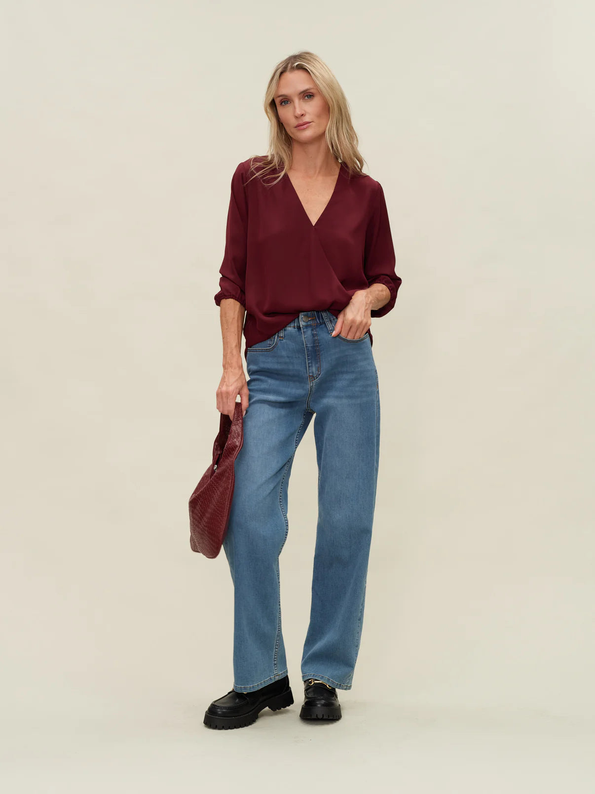 Six Fifty Vanessa 3/4 Sleeve Surplus Blouse