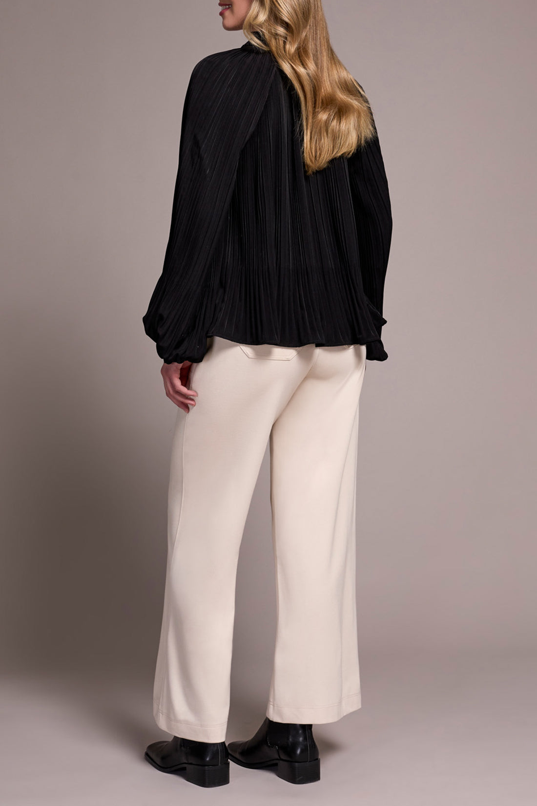 Tribal L/S Blouse W/ Ruffle Collar