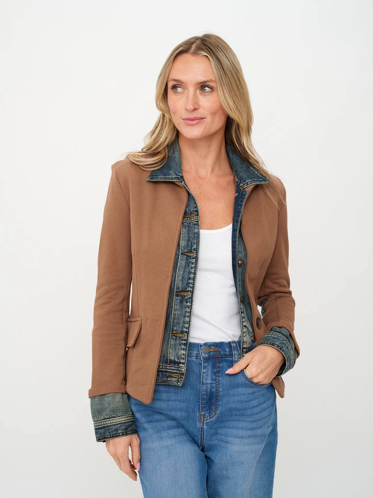 Clarissa Six Fifty Mixed Media Jacket