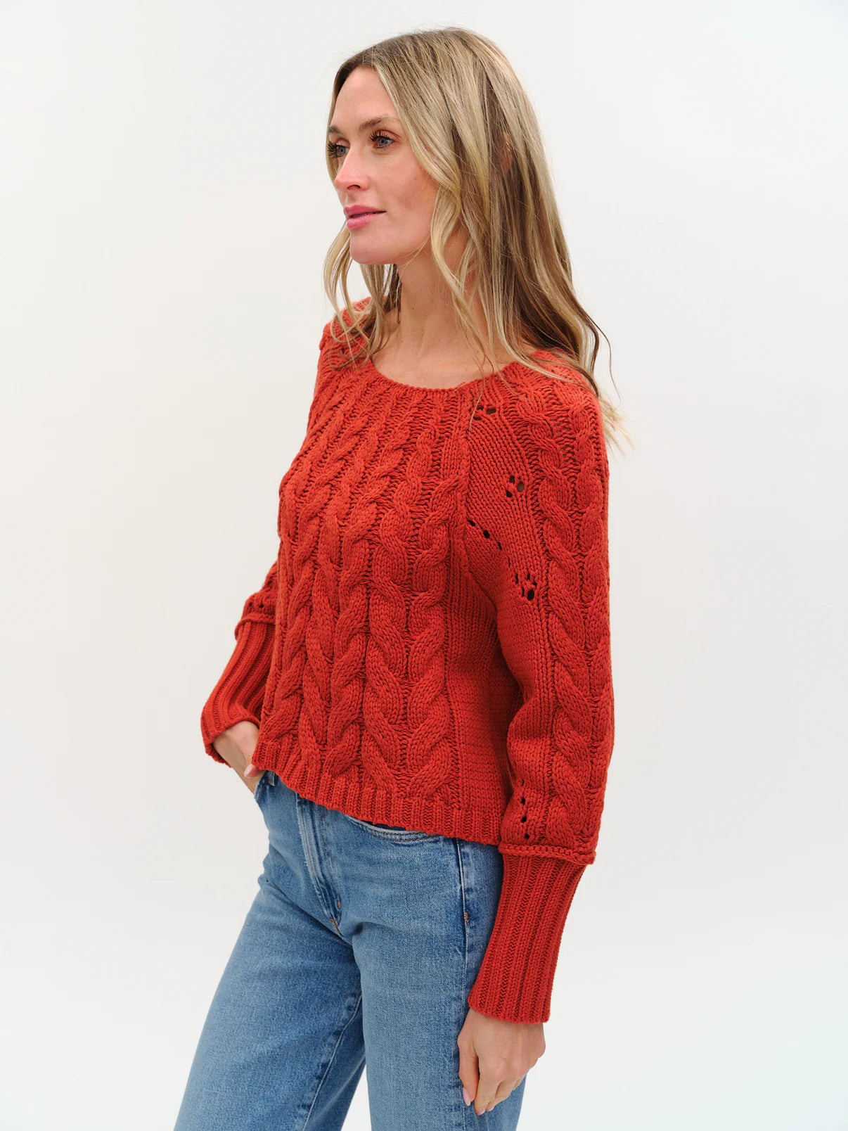 Six Fifty Alexa Cable Knit Boat Neck Sweater