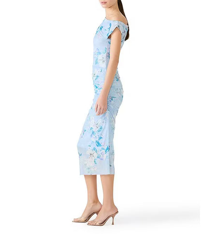 Steve Madden Gracelyn Floral Asymmetrical Shoulder Dress