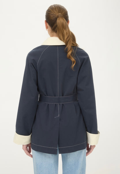 Zoe & Claire Tie Waist Trench Coat