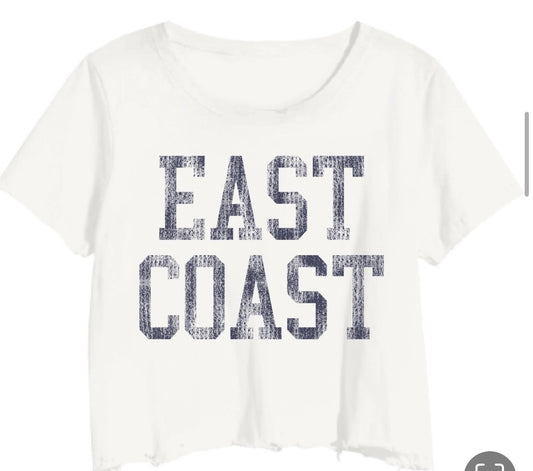 East Coast Distressed Crop Tee
